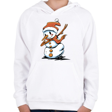 PRINTFASHION Hóember dab - Gyerek kapucnis pulóver - Fehér gyerek pulóver, kardigán