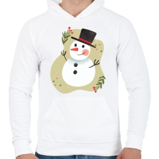 PRINTFASHION Hóember - Férfi kapucnis pulóver - Fehér