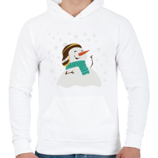 PRINTFASHION Hóember - Férfi kapucnis pulóver - Fehér