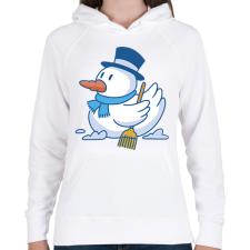 PRINTFASHION Hóember kacsa - Női kapucnis pulóver - Fehér női pulóver, kardigán