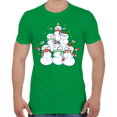 PRINTFASHION Hóember karácsonyfa - Férfi póló - Zöld