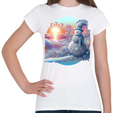 PRINTFASHION Hóember - Női póló - Fehér női póló