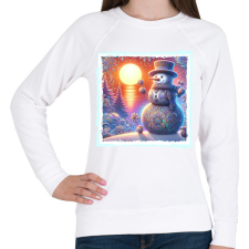 PRINTFASHION Hóember - Női pulóver - Fehér női pulóver, kardigán