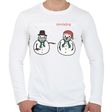 PRINTFASHION Hóemberek maszkban - Férfi hosszú ujjú póló - Fehér