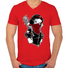 PRINTFASHION Hófehérke hobbija - Férfi V-nyakú póló - Piros férfi póló