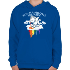 PRINTFASHION Hogyan készül a szivárvány - Gyerek kapucnis pulóver - Királykék gyerek pulóver, kardigán