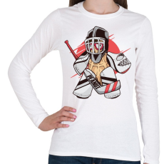 PRINTFASHION Hoki kapus - Női hosszú ujjú póló - Fehér