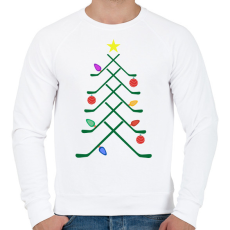 PRINTFASHION Hoki karácsonyfa - Férfi pulóver - Fehér