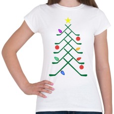 PRINTFASHION Hoki karácsonyfa - Női póló - Fehér
