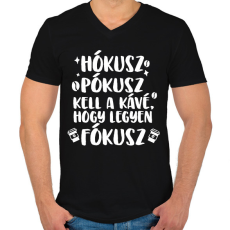 PRINTFASHION Hókusz Pókusz - Férfi V-nyakú póló - Fekete