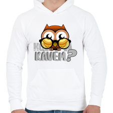PRINTFASHION hol a kávém owl 1 - Férfi kapucnis pulóver - Fehér női pulóver, kardigán