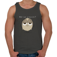 PRINTFASHION Hol van a kávém? - Férfi atléta - Sötétszürke atléta, trikó