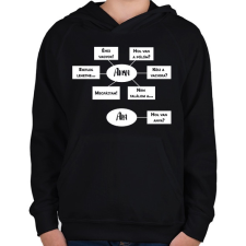 PRINTFASHION Hol van anya? - Fehér - Gyerek kapucnis pulóver - Fekete gyerek pulóver, kardigán