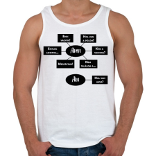 PRINTFASHION Hol van anya? - Fekete - Férfi atléta - Fehér atléta, trikó