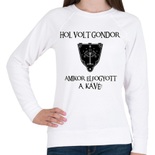 PRINTFASHION Hol volt Gondor? (kávé) - Női pulóver - Fehér női pulóver, kardigán