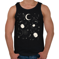 PRINTFASHION Hold és csillagok - Férfi atléta - Fekete atléta, trikó