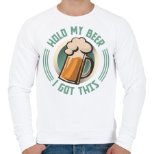 PRINTFASHION Hold my beer - Férfi pulóver - Fehér férfi pulóver, kardigán