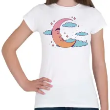 PRINTFASHION Hold - Női póló - Fehér női póló