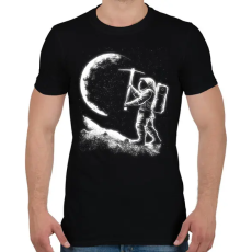 PRINTFASHION Holdbányász űrhajós - Férfi póló - Fekete