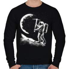 PRINTFASHION Holdbányász űrhajós - Férfi pulóver - Fekete