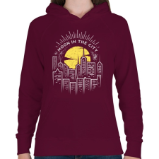 PRINTFASHION Holdfény  - Női kapucnis pulóver - Bordó női pulóver, kardigán