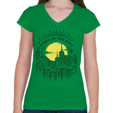 PRINTFASHION Holdfény  - Női V-nyakú póló - Zöld női póló