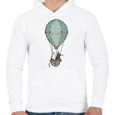 PRINTFASHION Hőlégballon - Férfi kapucnis pulóver - Fehér férfi pulóver, kardigán