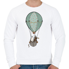 PRINTFASHION Hőlégballon - Férfi pulóver - Fehér