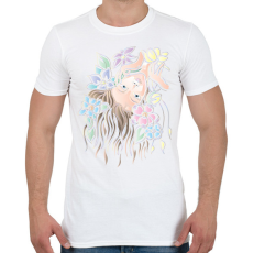 PRINTFASHION Hölgy virágokkal - Férfi póló - Fehér