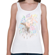 PRINTFASHION Hölgy virágokkal - Női atléta - Fehér