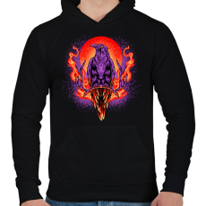 PRINTFASHION Holló  - Férfi kapucnis pulóver - Fekete