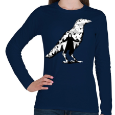 PRINTFASHION Holló - Női hosszú ujjú póló - Sötétkék női póló