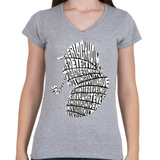 PRINTFASHION Holmes - Női V-nyakú póló - Sport szürke női póló
