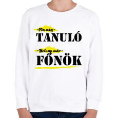 PRINTFASHION Holnap már főnök - Gyerek pulóver - Fehér