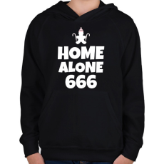 PRINTFASHION HOME ALONE 666 - Gyerek kapucnis pulóver - Fekete