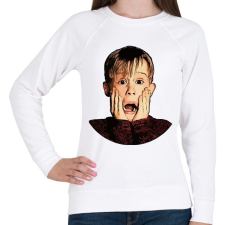 PRINTFASHION Home Alone - Női pulóver - Fehér női pulóver, kardigán