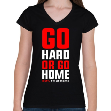 PRINTFASHION Home GYM - Női V-nyakú póló - Fekete