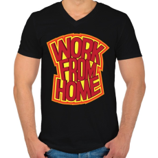 PRINTFASHION Home office - Férfi V-nyakú póló - Fekete