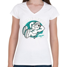 PRINTFASHION home office forewer - Női V-nyakú póló - Fehér