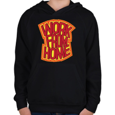 PRINTFASHION Home office - Gyerek kapucnis pulóver - Fekete gyerek pulóver, kardigán