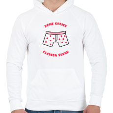 PRINTFASHION HOMEOFFICEGATYA - Férfi kapucnis pulóver - Fehér
