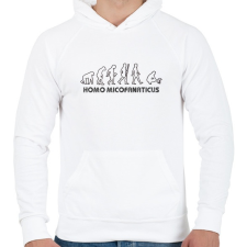 PRINTFASHION Homo micofanaticus (világos) - Férfi kapucnis pulóver - Fehér férfi pulóver, kardigán