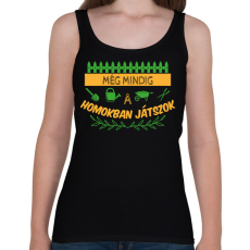 PRINTFASHION Homokban játszok - Kertész - Női atléta - Fekete