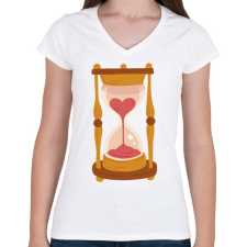 PRINTFASHION Homokóra - Női V-nyakú póló - Fehér női póló