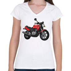 PRINTFASHION Honda Cb 500 y pc32 - Női V-nyakú póló - Fehér