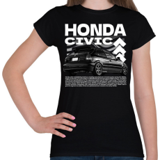 PRINTFASHION Honda civic - Női póló - Fekete