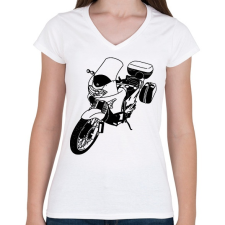 PRINTFASHION honda transalp - Női V-nyakú póló - Fehér női póló