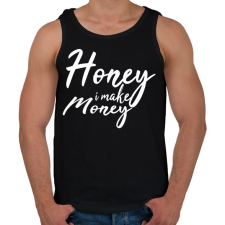 PRINTFASHION Honey I make money - Férfi atléta - Fekete atléta, trikó