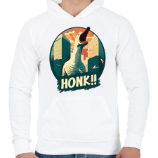 PRINTFASHION Honk! - Férfi kapucnis pulóver - Fehér férfi pulóver, kardigán