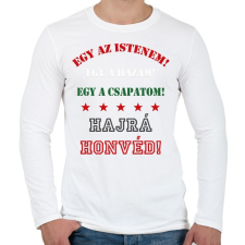 PRINTFASHION Honvéd - Férfi hosszú ujjú póló - Fehér férfi póló